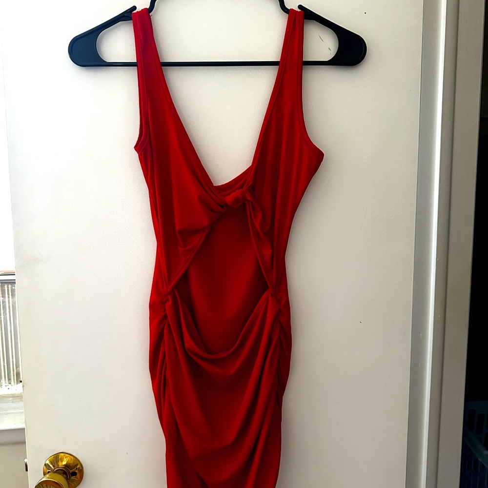 Red bodycon mini dress